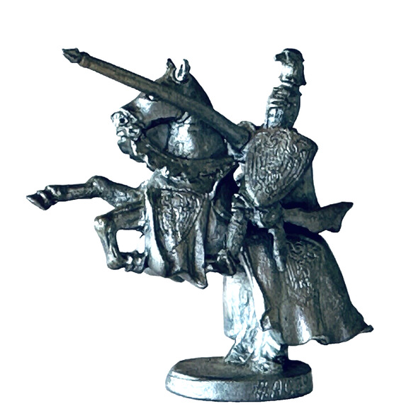 Perth Pewter Knight Mounted w/Lance, Sword #AC39 signed Ray Lamb 1985 Vintage - Picture 1 of 14
